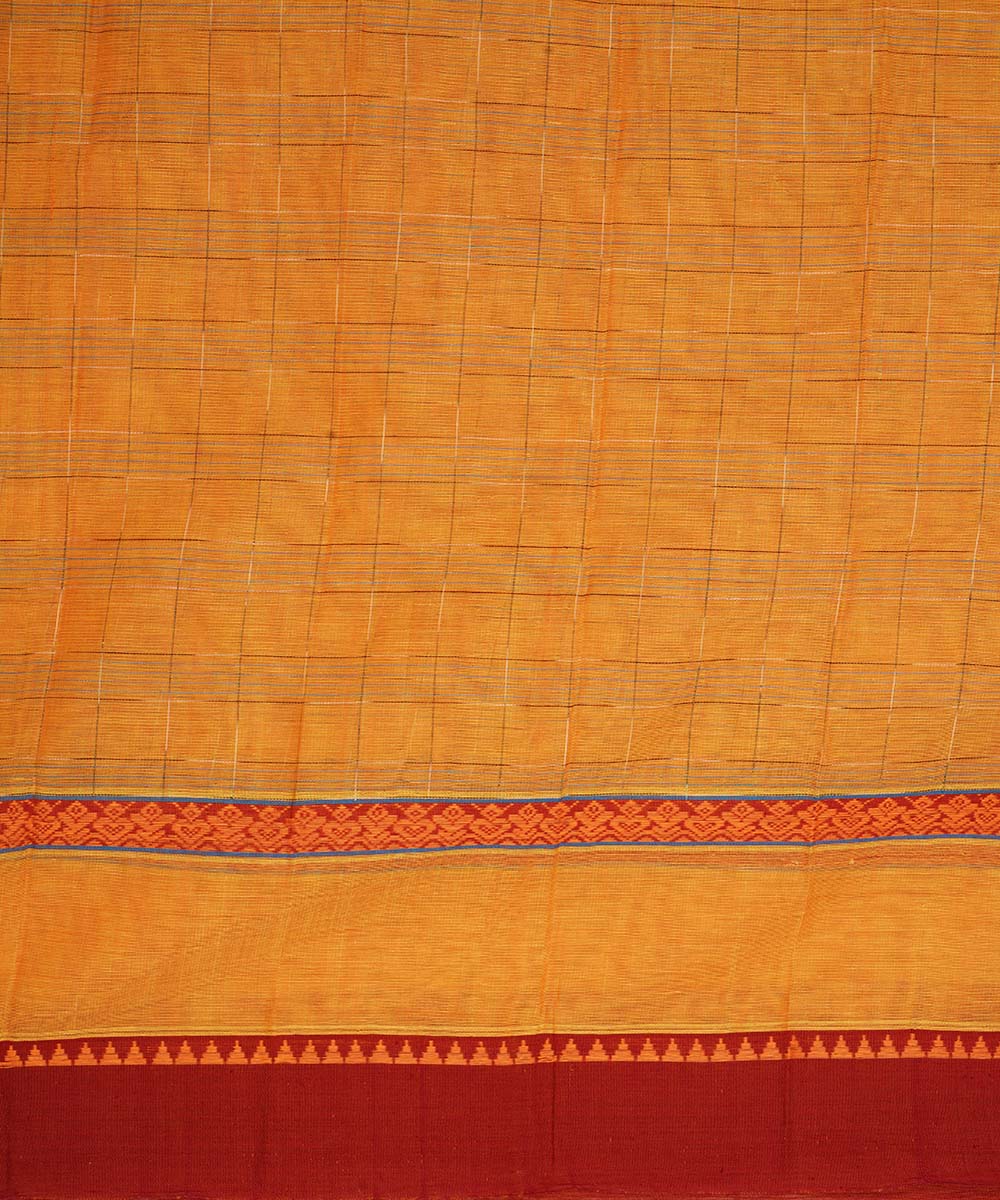Yellow cotton handloom narayanapet saree