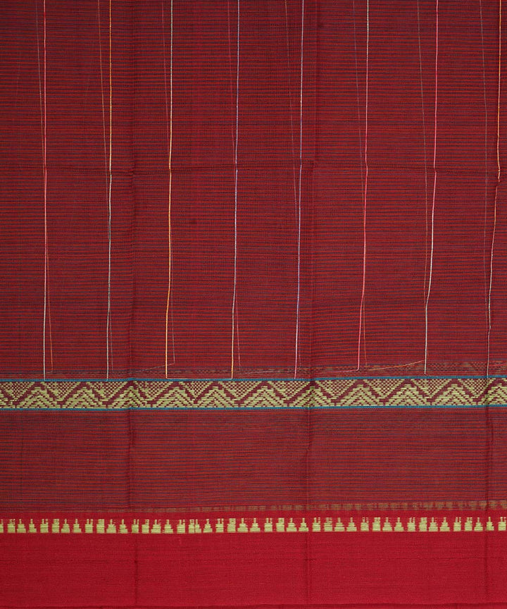 Maroon cotton handwoven narayanapet saree