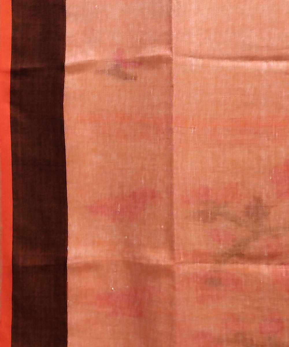 White handloom linen jamdani saree