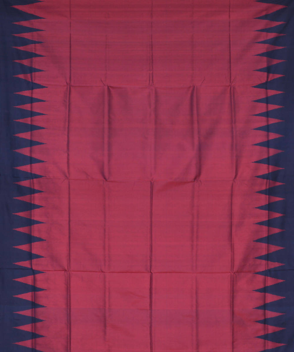 Maroon handwoven silk ikat sambalpuri saree