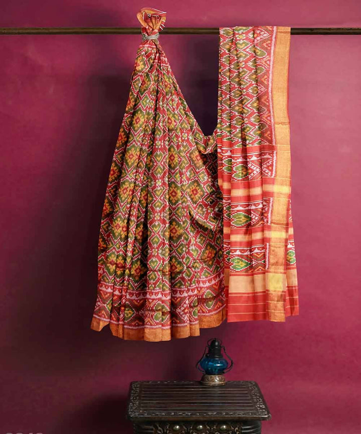 Red handwoven patola silk saree