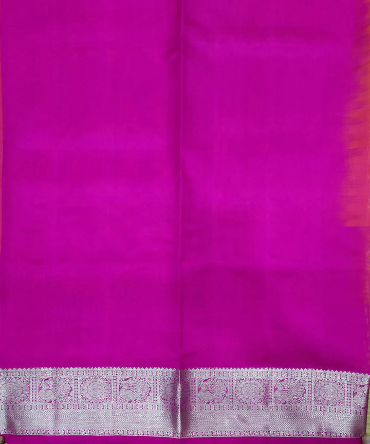 Pink purple butta handwoven cotton silk venkatagiri saree