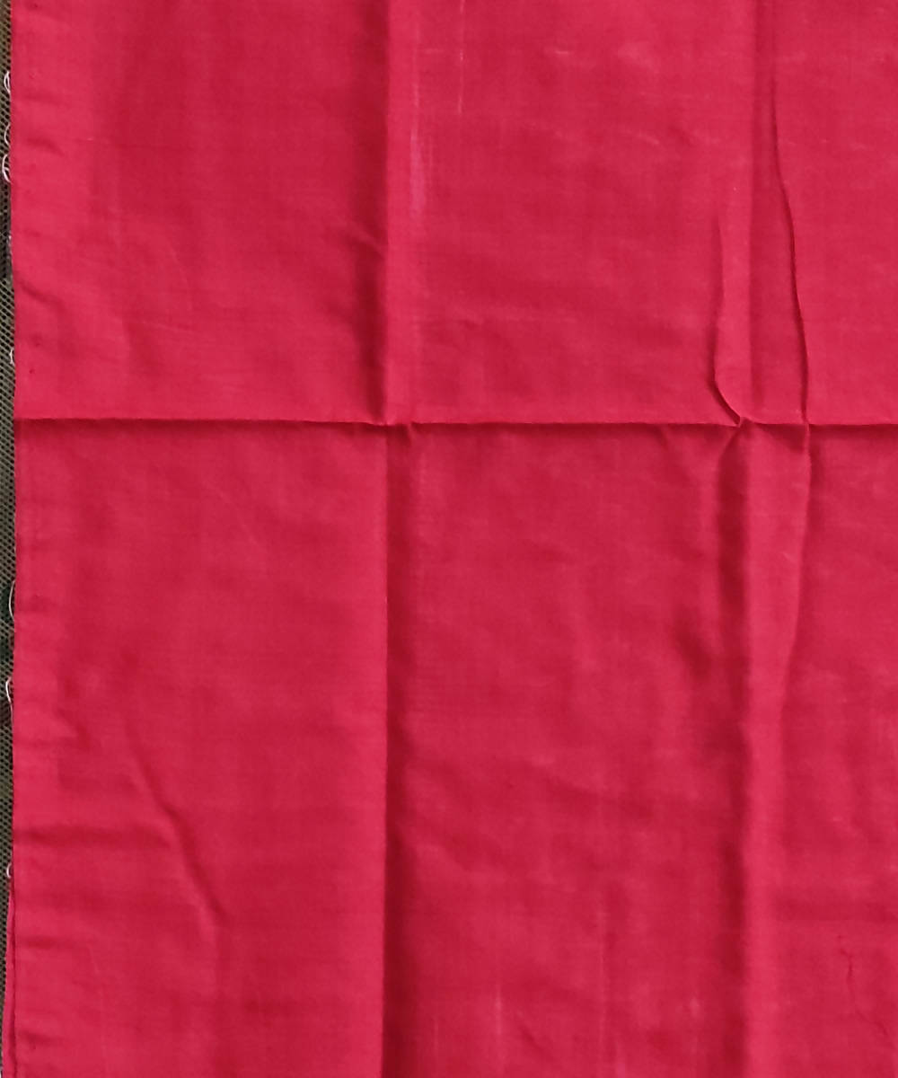 Pink red cotton handwoven sambalpuri saree