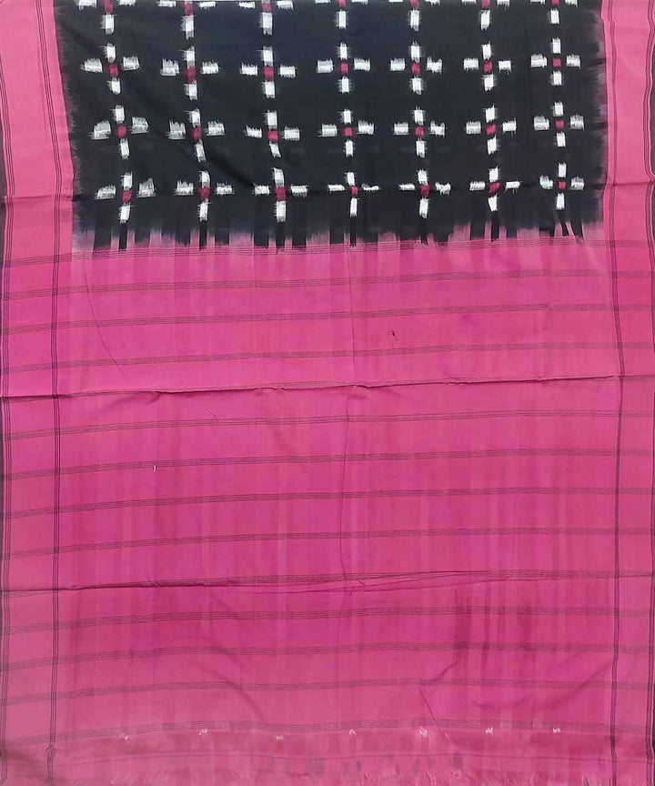 Black handloom cotton ikat pochampally saree