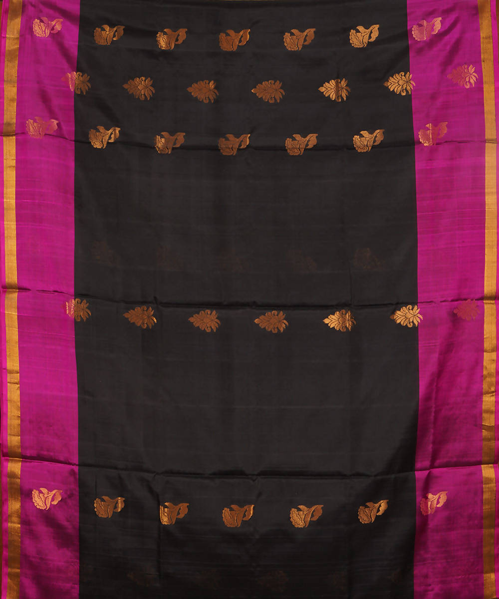Black Handwoven Uppada Silk Saree