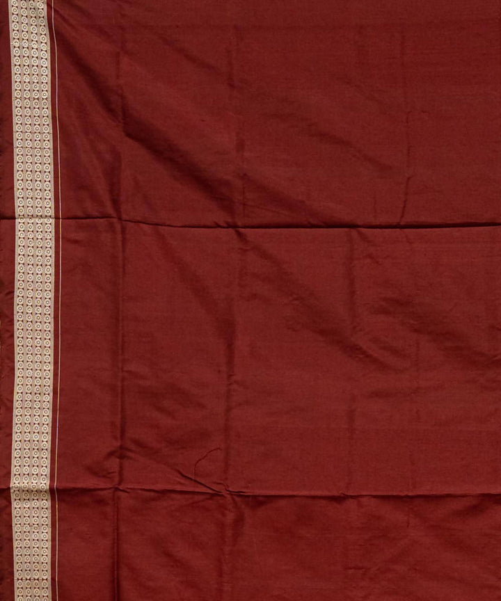 Amber yellow maroon ikat silk handloom sambalpuri saree