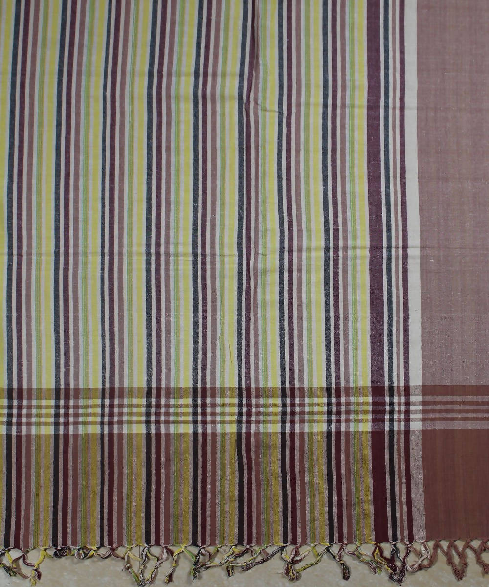 Multicolor Vertical Stripes Handloom Bedcover