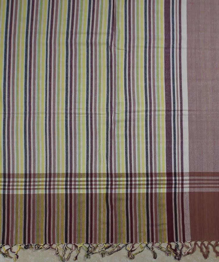 Multicolor Vertical Stripes Handloom Bedcover