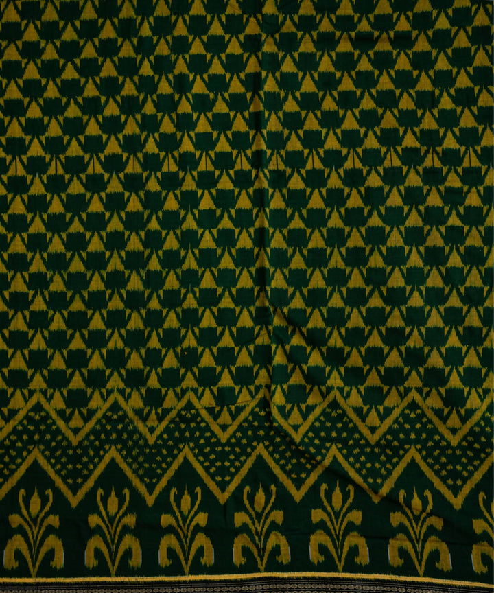 Calpoly pomona green mustard yellow handloom cotton sambalpuri saree