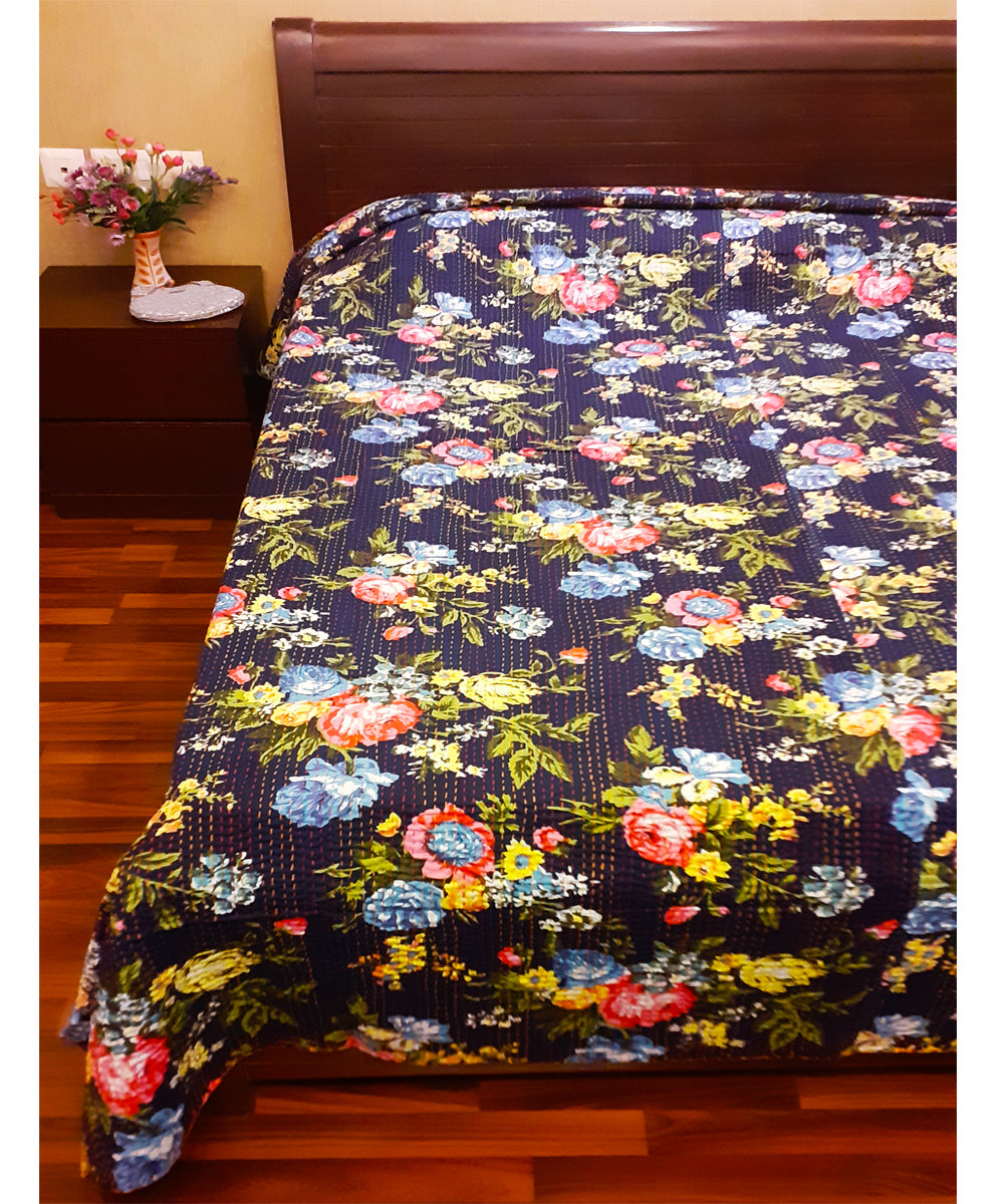 Kantha work double layered premium cotton bed cover (Double Bed)