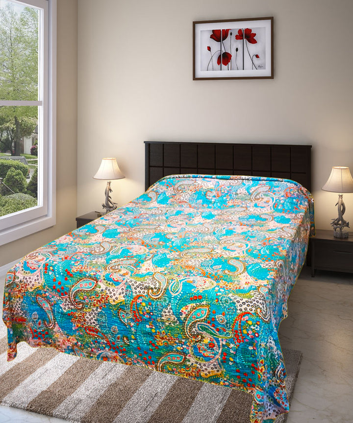 Kantha work double layered premium cotton bedcover (Double Bed)