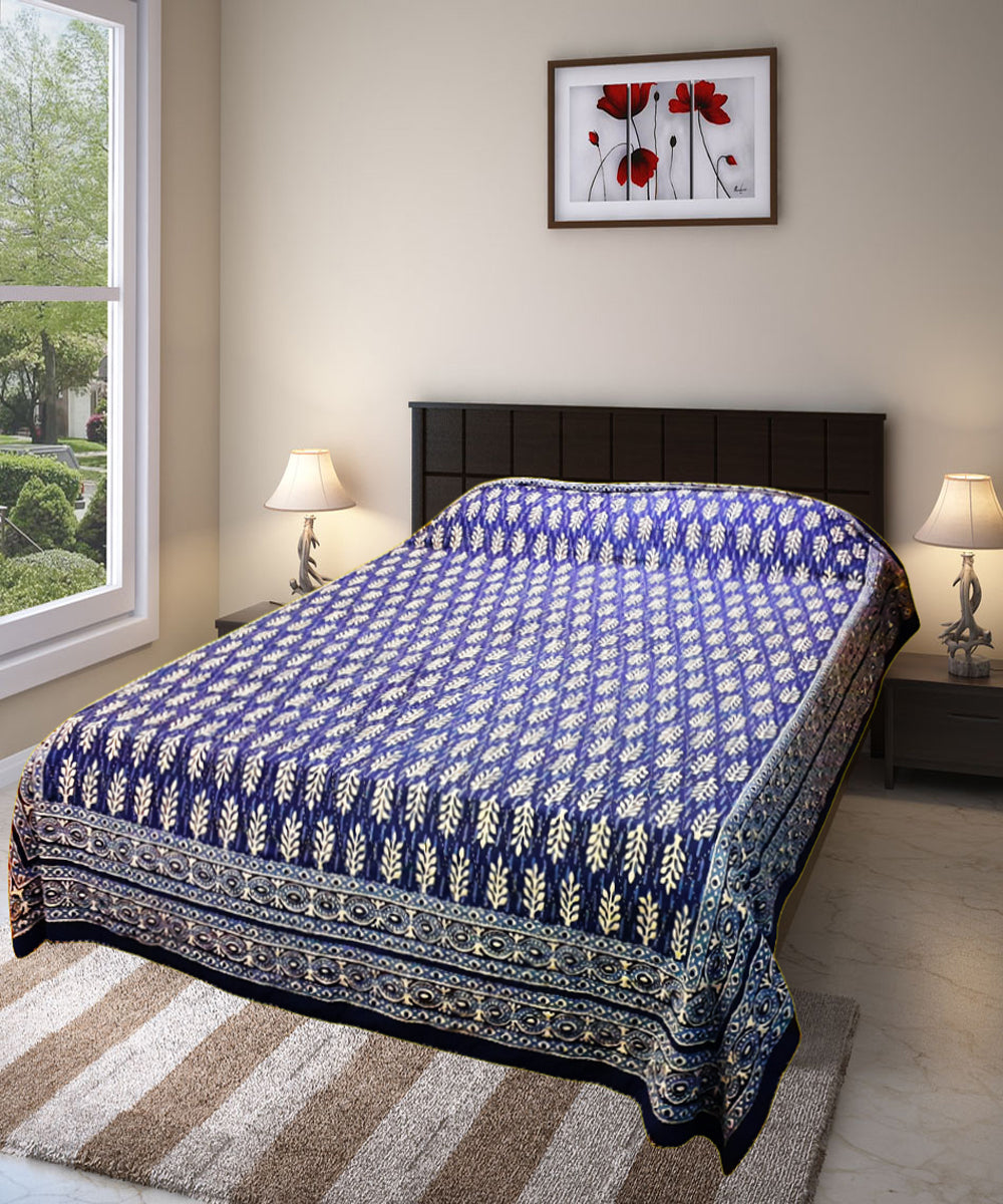 Kantha double layered cotton bed cover