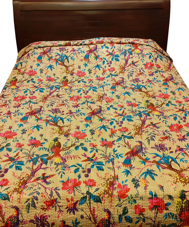 Kantha work double layered cotton bed cover (Double Bed)