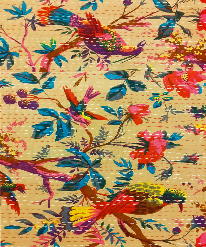 Kantha work double layered cotton bed cover (Double Bed)