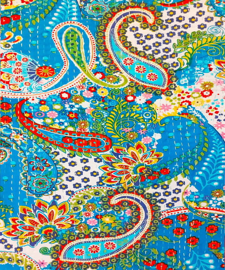 Kantha work double layered premium cotton bedcover (Double Bed)