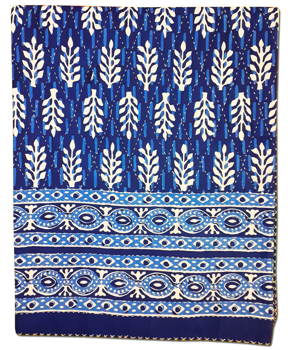 Kantha double layered cotton bed cover