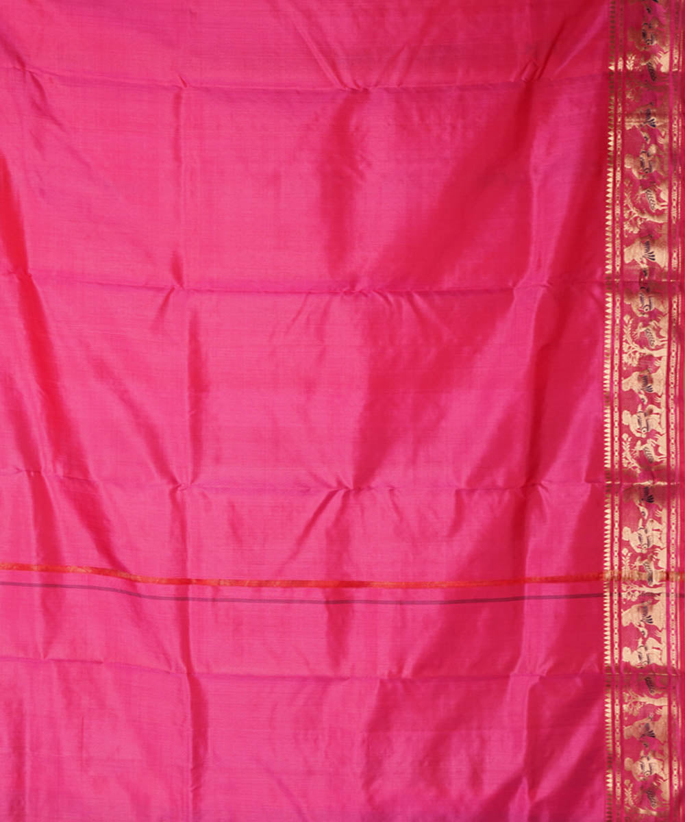 Pink handwoven silk baluchari saree