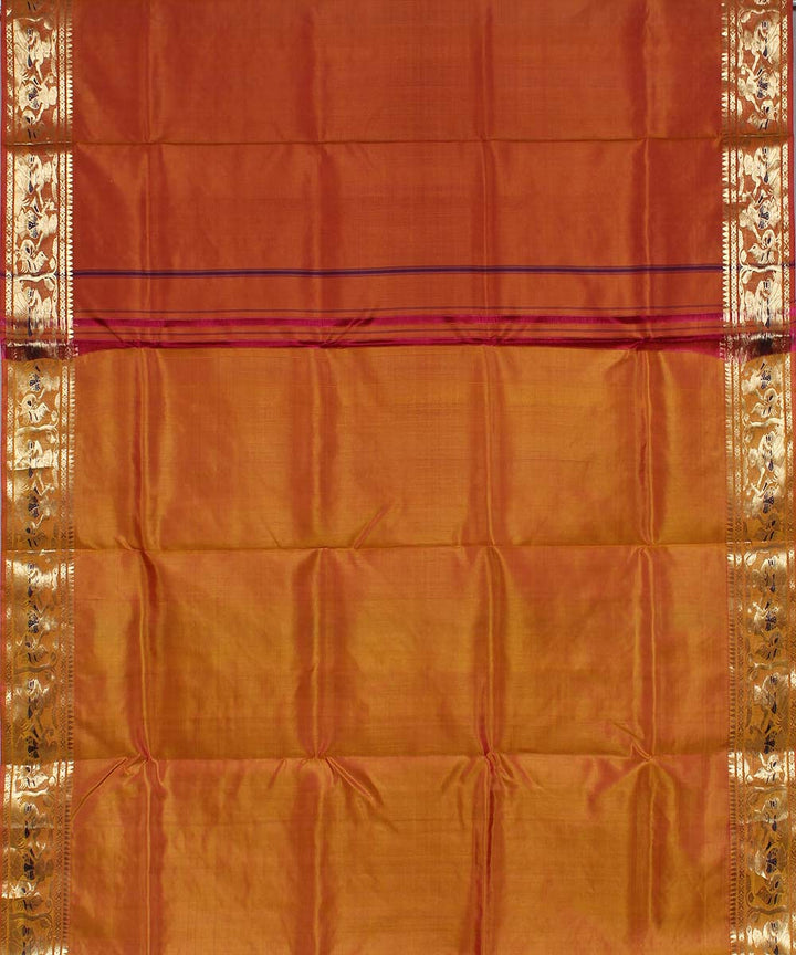 Orange handloom silk baluchari saree