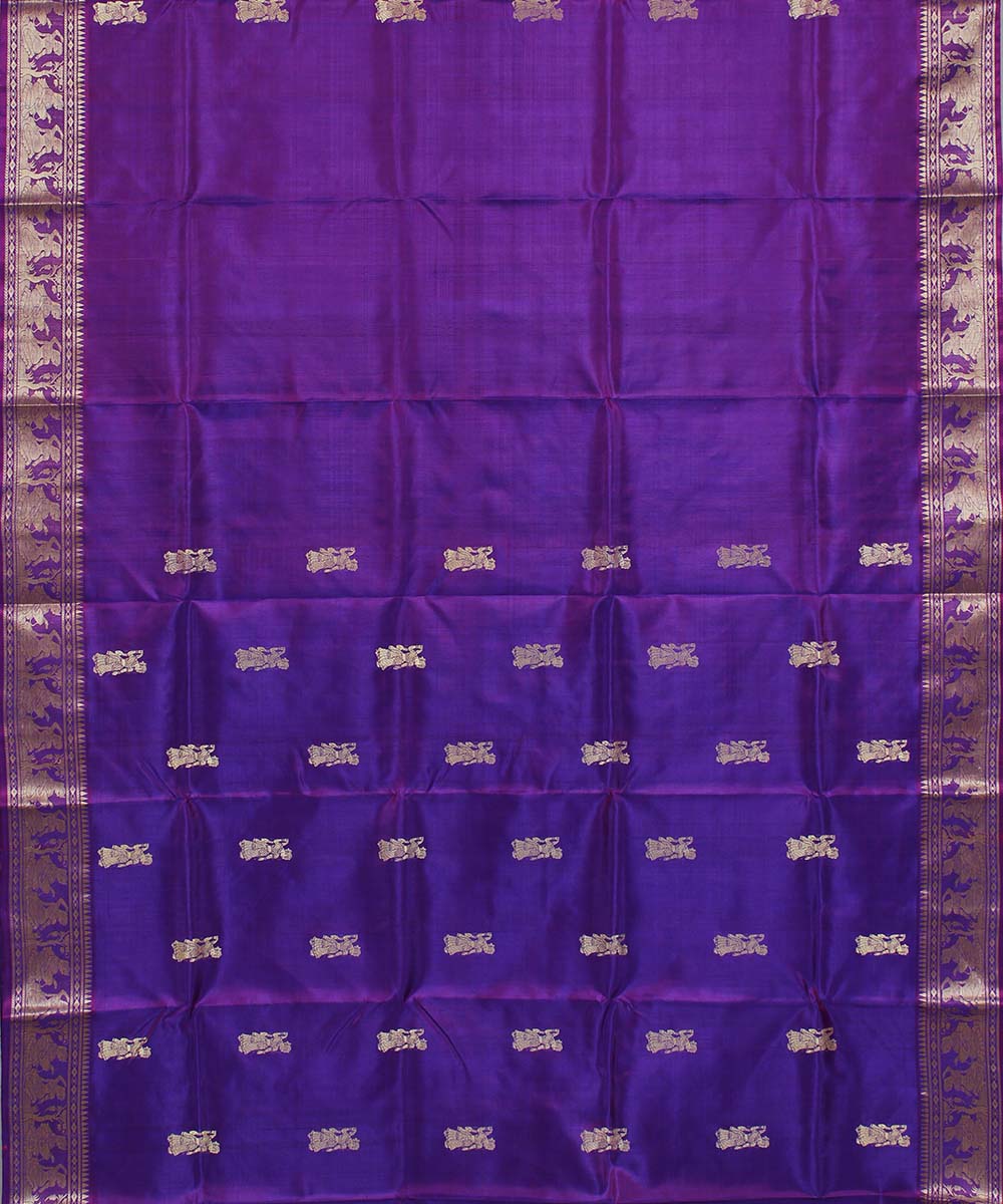 Purple handloom silk baluchari saree