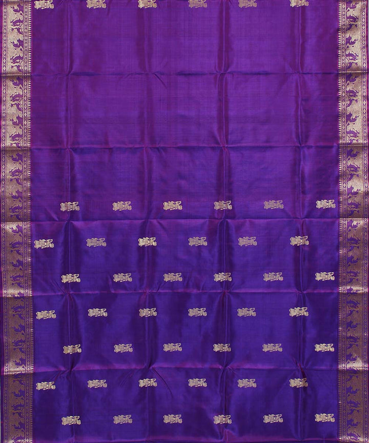 Purple handloom silk baluchari saree