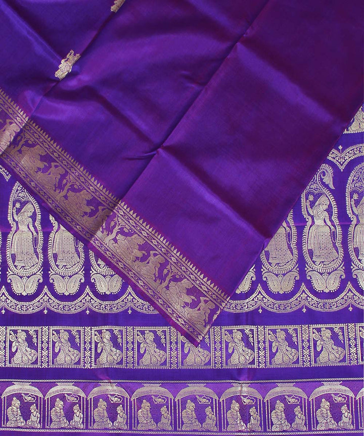 Purple handloom silk baluchari saree