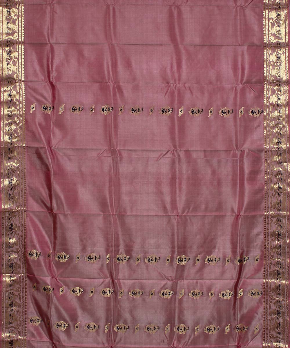 Mauve handloom silk baluchari saree