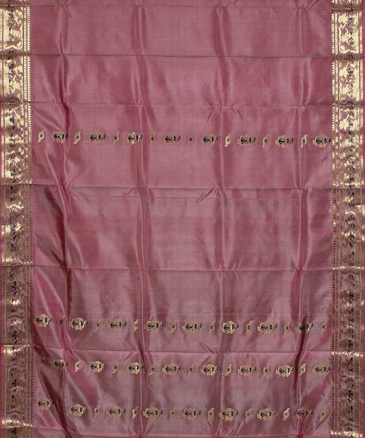Mauve handloom silk baluchari saree