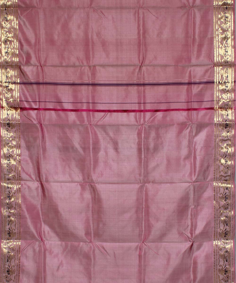 Mauve handloom silk baluchari saree