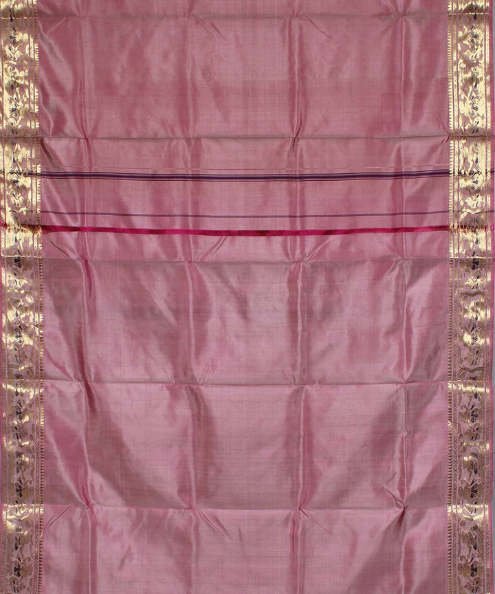 Mauve handloom silk baluchari saree
