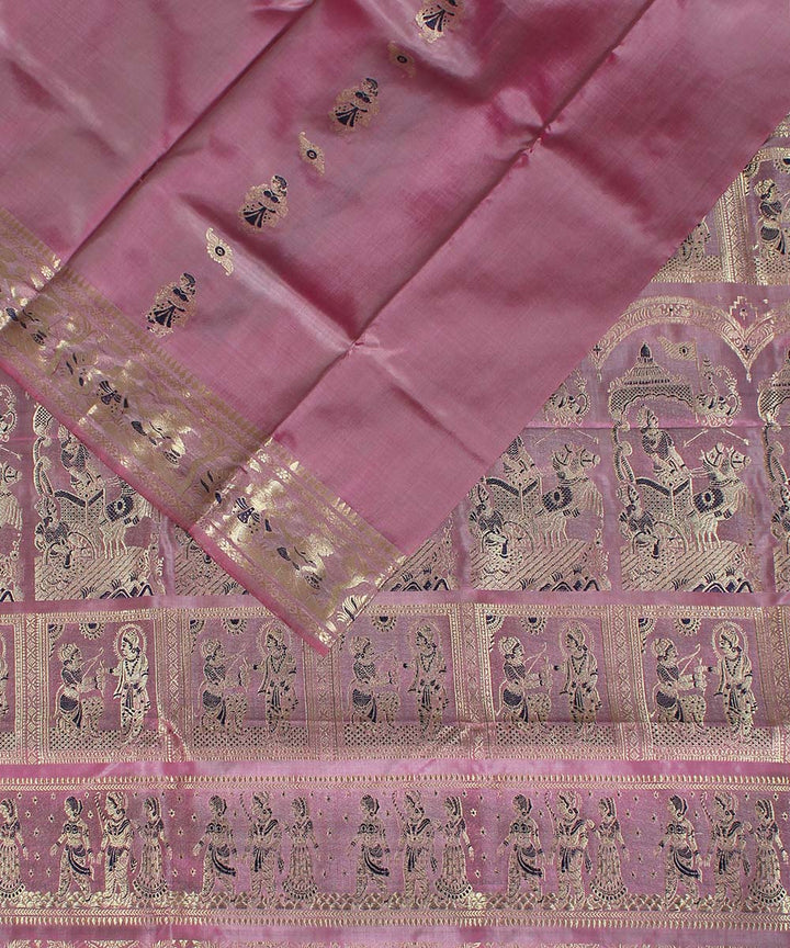 Mauve handloom silk baluchari saree