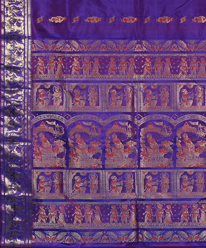 Double shaded purple handloom silk baluchari saree
