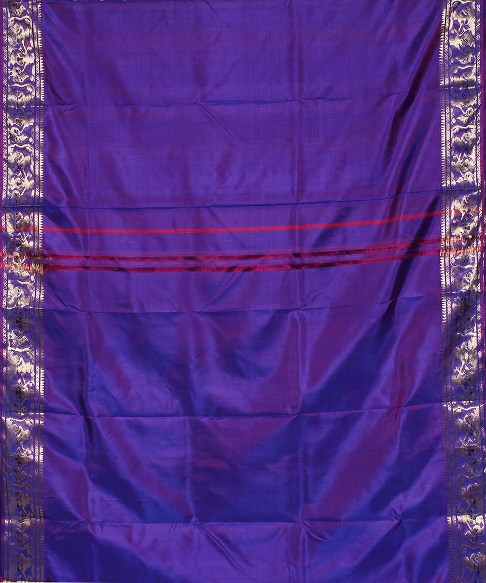 Double shaded purple handloom silk baluchari saree