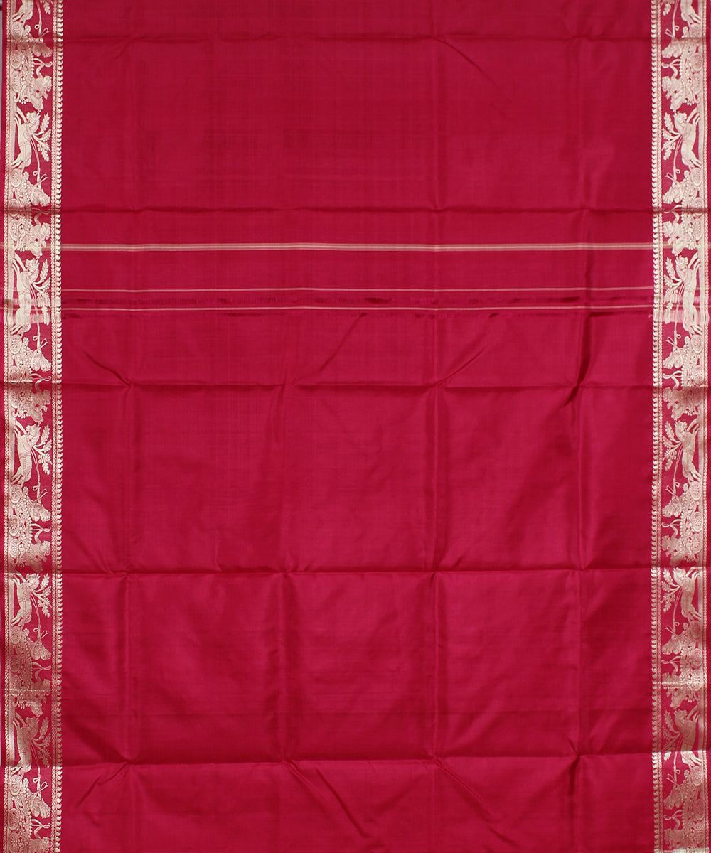 Pink handwoven silk baluchari saree
