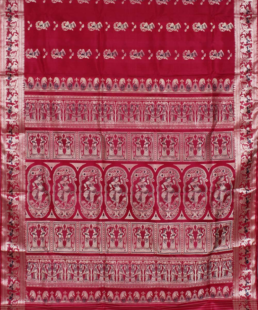 Pink silk handloom baluchari saree