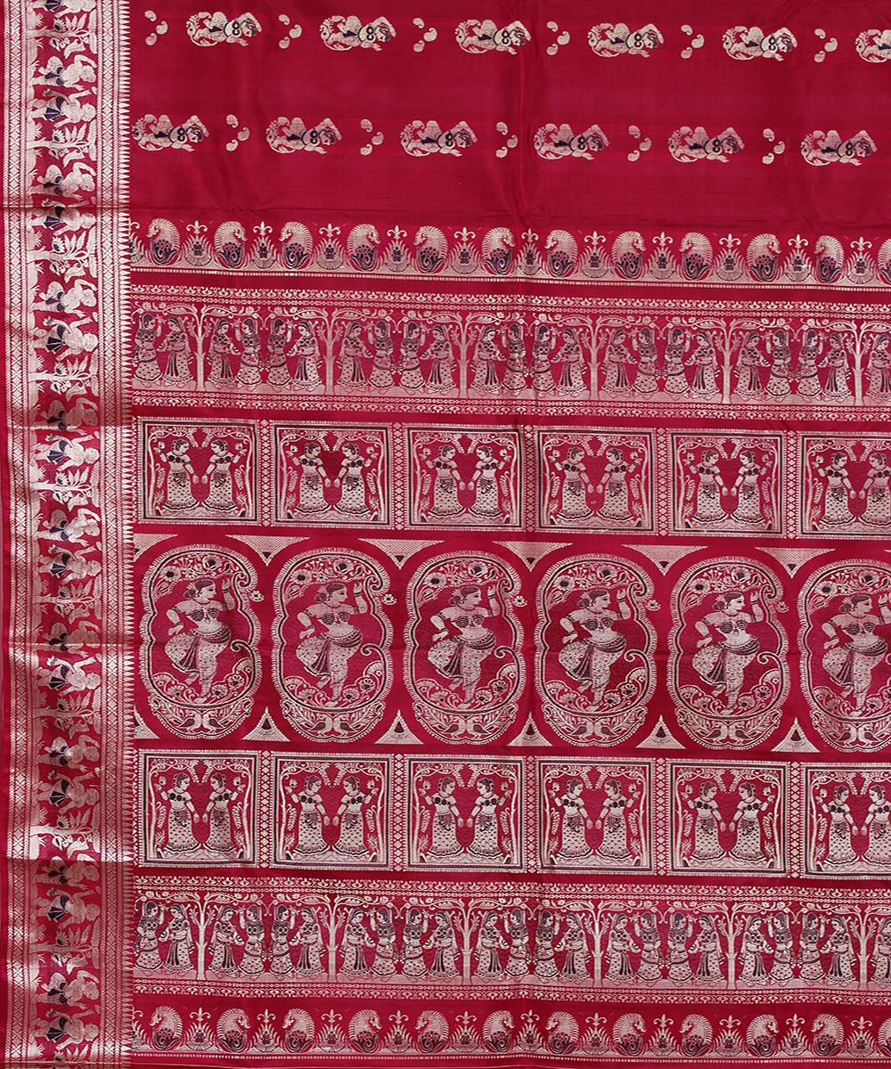 Pink silk handloom baluchari saree