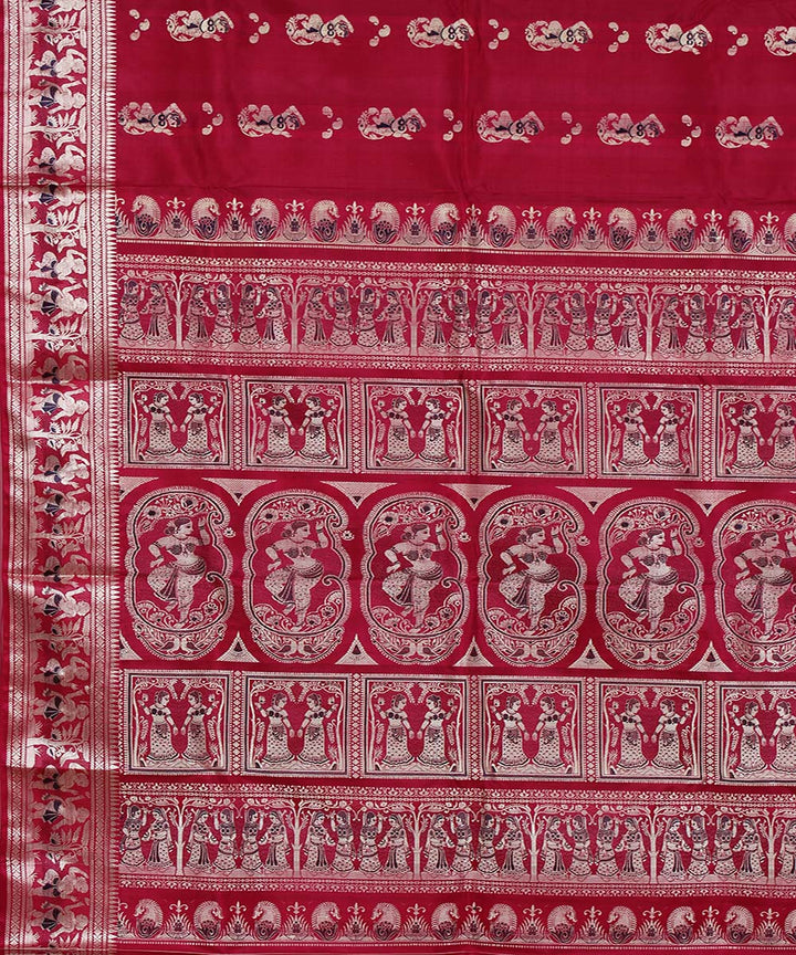 Pink silk handloom baluchari saree
