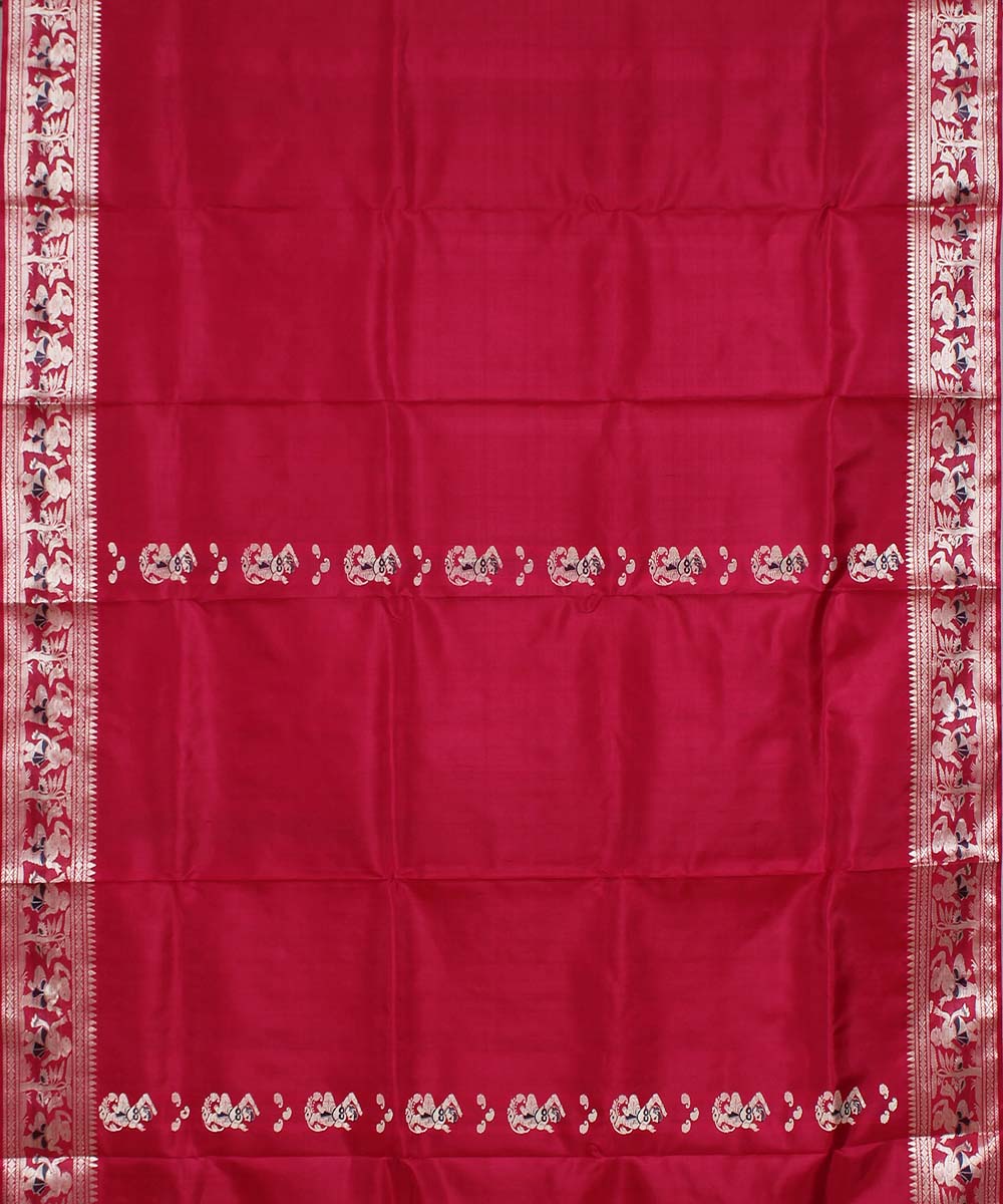 Pink silk handloom baluchari saree