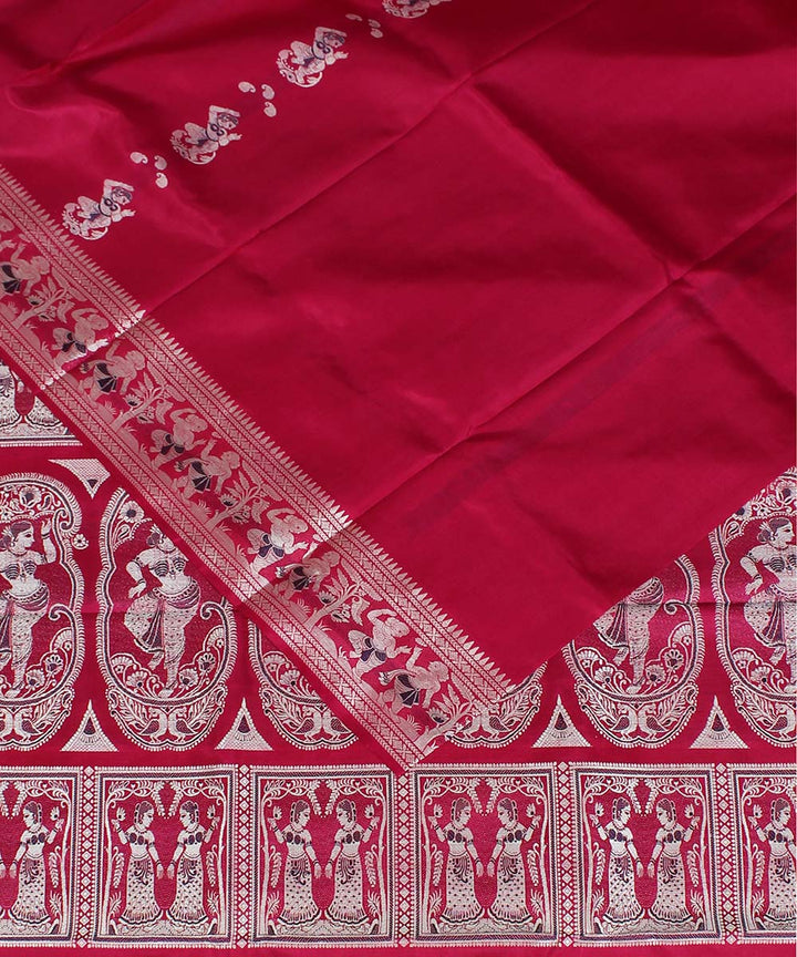 Pink silk handloom baluchari saree