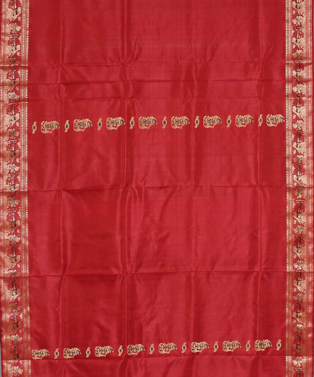 Pink double shaded handloom silk baluchari saree