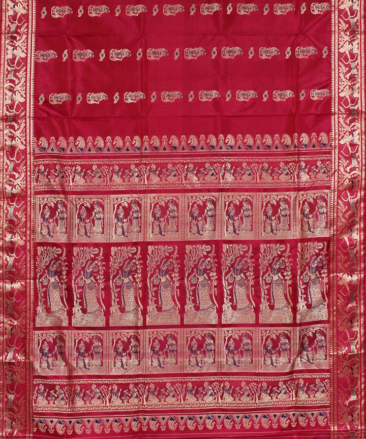 Pink handloom silk baluchari saree