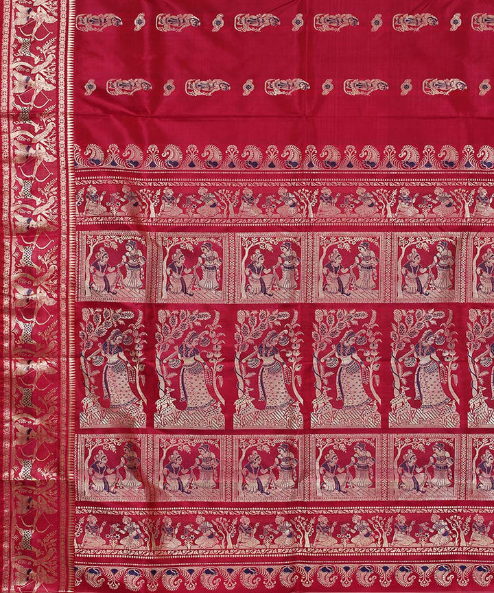 Pink handloom silk baluchari saree