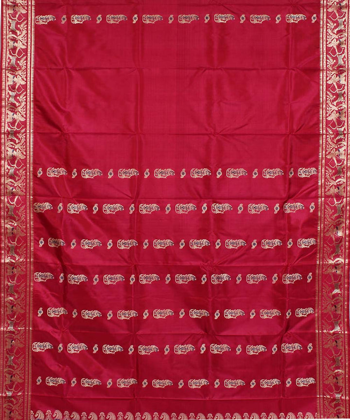 Pink handloom silk baluchari saree