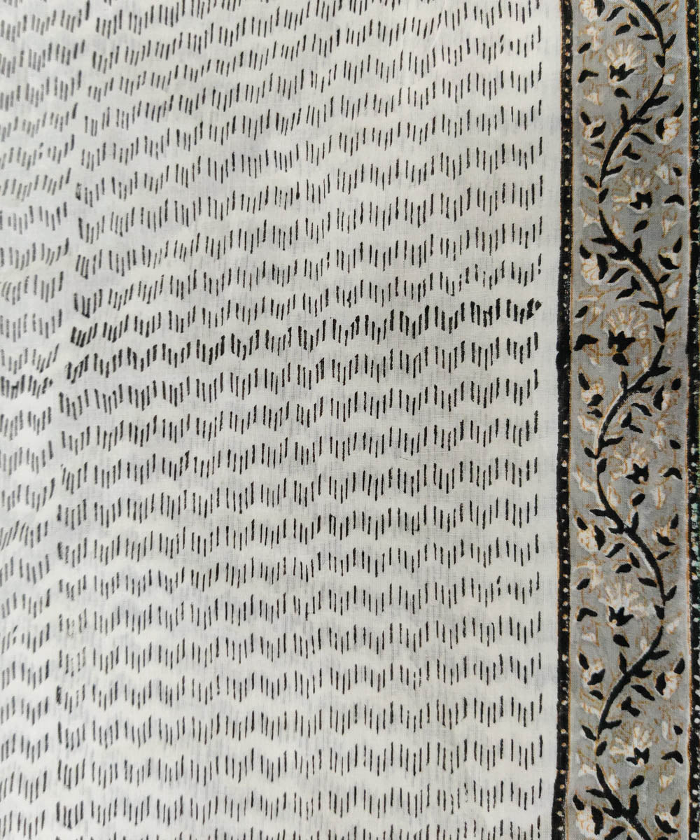 3pc White multicolor handblock printed cotton bagru dress material