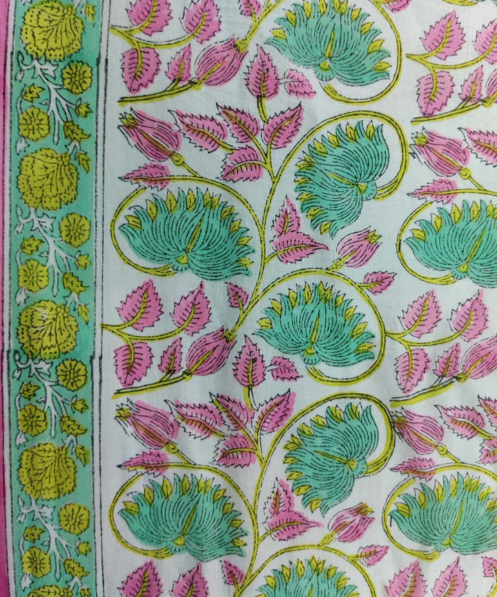 3pc Multicolour handblock print cotton bagru dress material