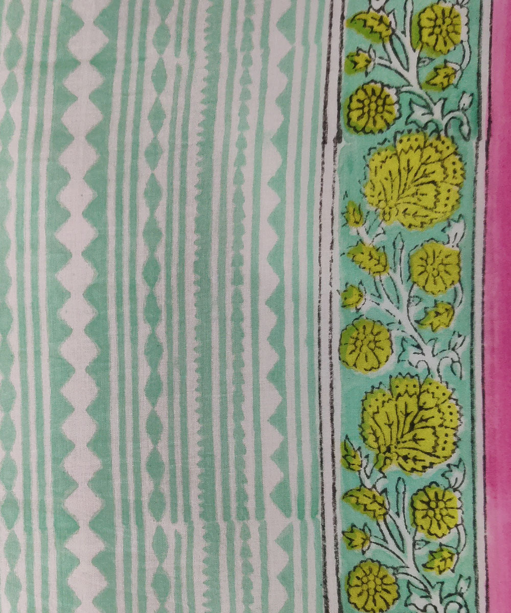 3pc Multicolour handblock print cotton bagru dress material