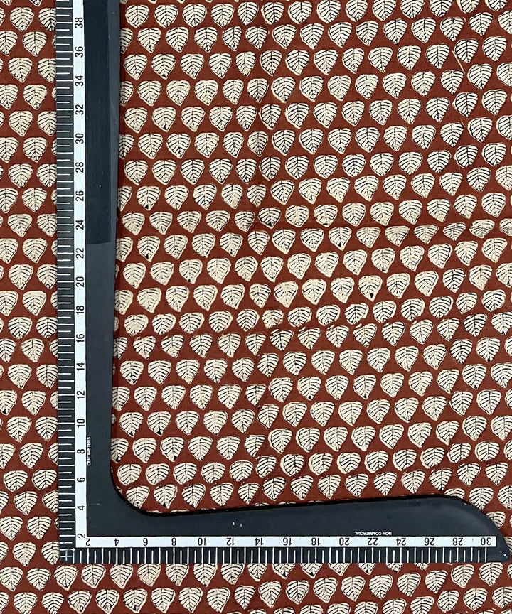 Maroon black hand print cotton bagru kurta material (2.5m per qty)