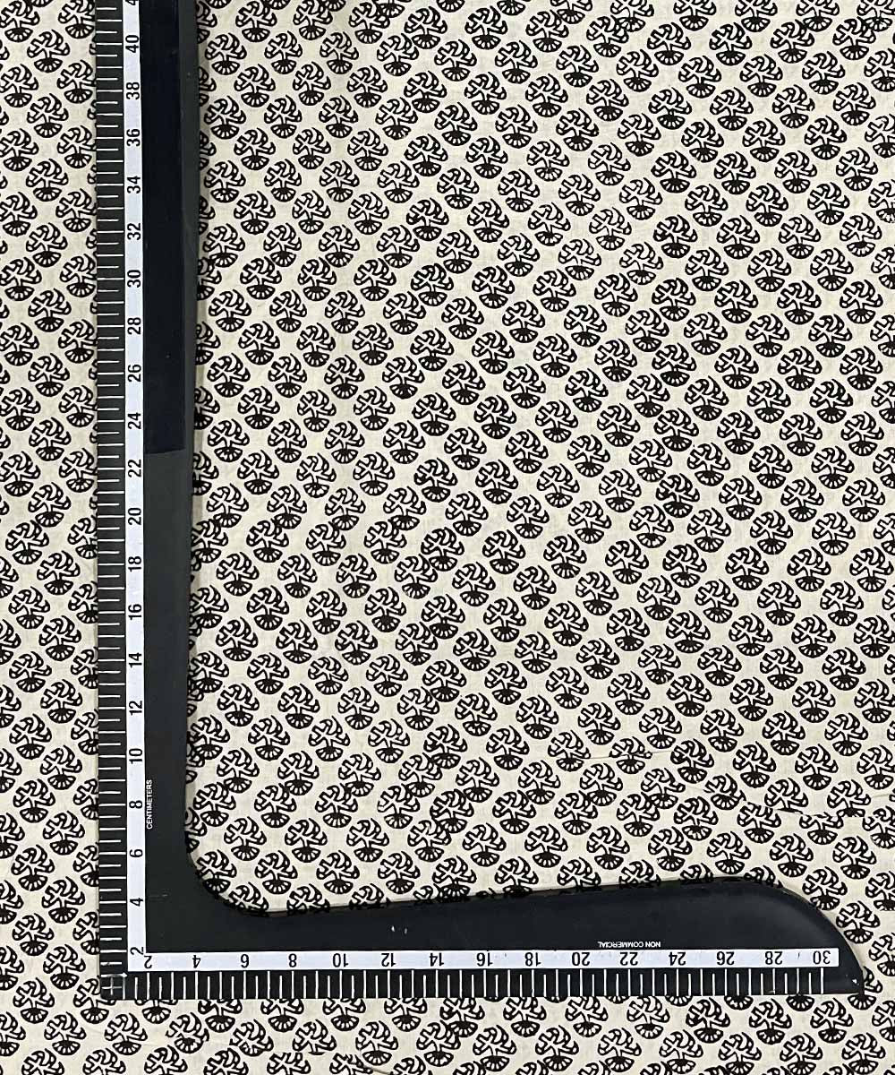 Stone black hand print cotton bagru kurta material (2.5m per qty)