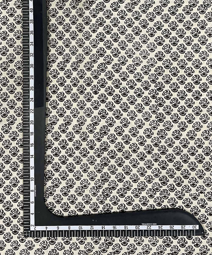 Stone black hand print cotton bagru kurta material (2.5m per qty)