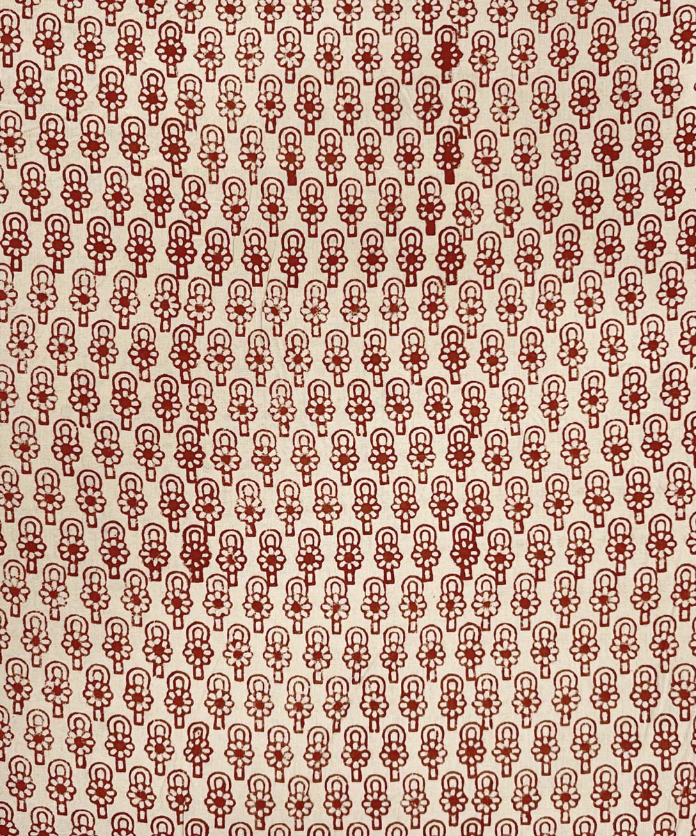Rust hand printed cotton bagru kurta material (2.5m per qty)