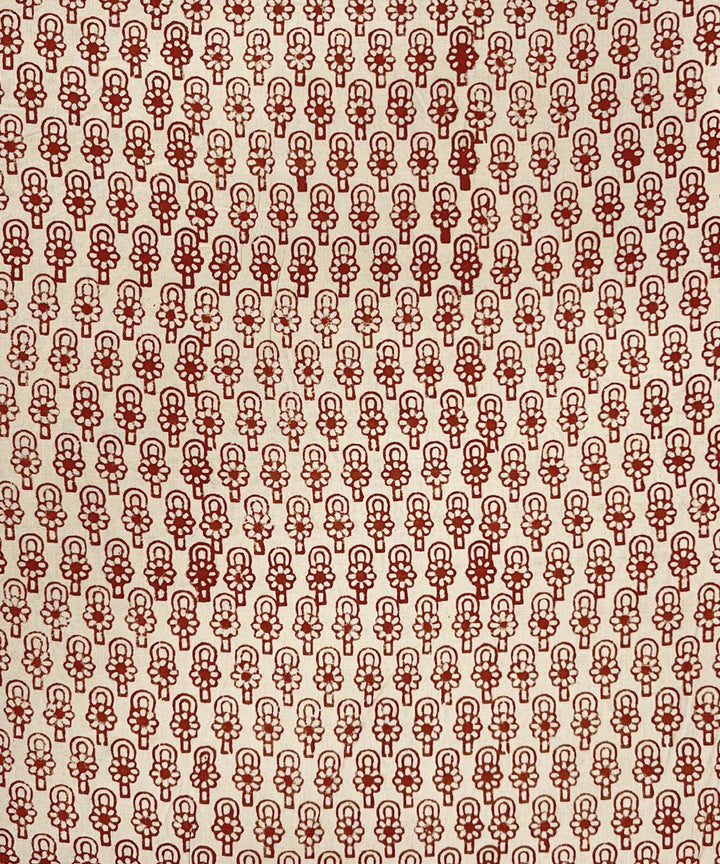 Rust hand printed cotton bagru kurta material (2.5m per qty)